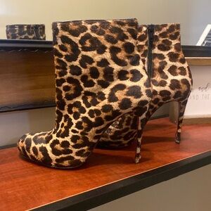 Christian Louboutin suede Leopard Print Booties
